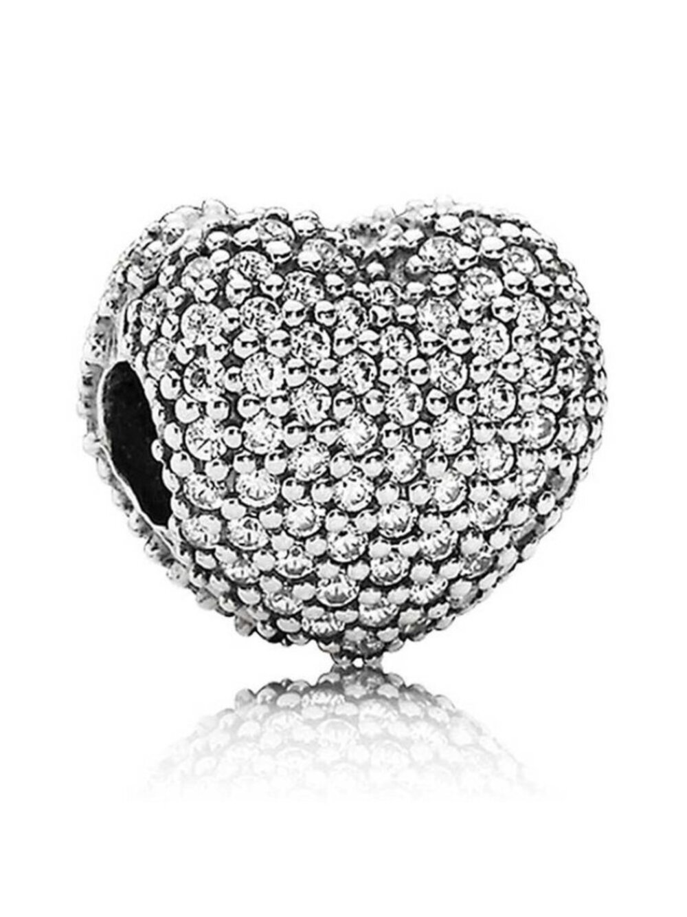 CLEARANCE!  Pandora Clear Pave Heart Clip Charm